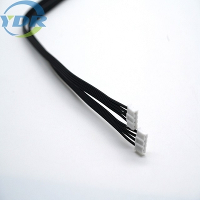 26AWG Black Flat Cables JST PHR-4 With Female 2.0 Pitch Connectors Reverse Sides