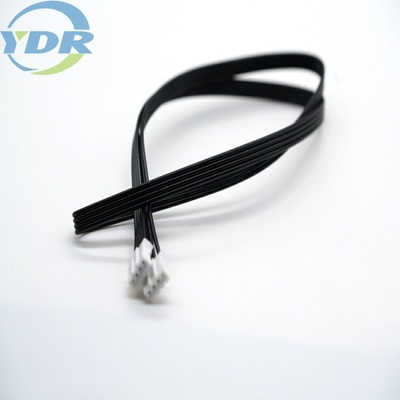 26AWG Black Flat Cables JST PHR-4 With Female 2.0 Pitch Connectors Reverse Sides