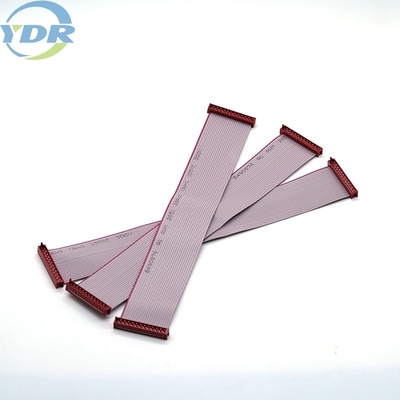 IDC 2.54mm Pitch Red 20Pin Customized Flat Cable UL2651 28AWG PVC Copper Material