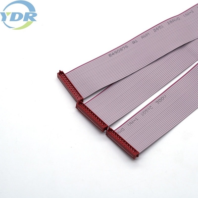 IDC 2.54mm Pitch Red 20Pin Customized Flat Cable UL2651 28AWG PVC Copper Material