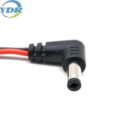 5.5 2.1 DC Power Jack Cable , 90 Degree Male Female Cable UL1007 18AWG