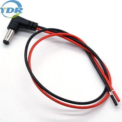 5.5 2.1 DC Power Jack Cable , 90 Degree Male Female Cable UL1007 18AWG