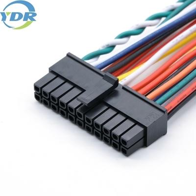 Custom Original Molex 3.0 2*11 22 Pins Two Sides Connector UL1007 22AWG Wire Harness Cable