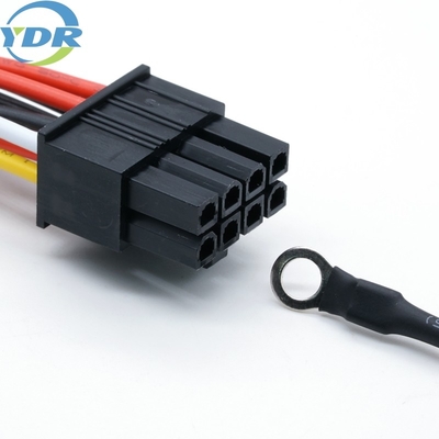 Molex 4.2mm 5557 2*4 8 Pins Custom Wire Harnesses and Cables With M4 Circular Terminal