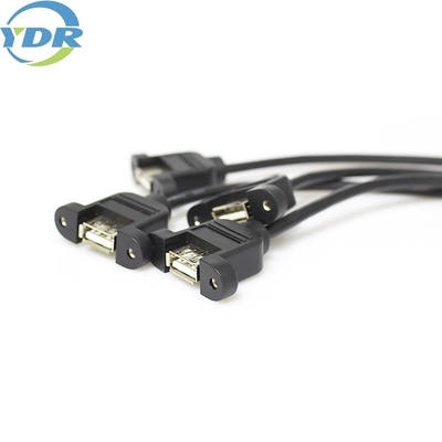 Electrical Usb Panel Mount Cables 22AWG 400mm Female Connector