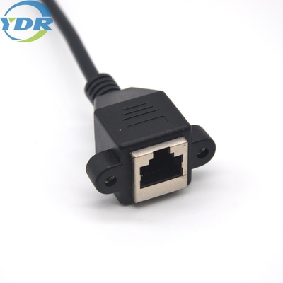 YDR Panel Mount Cables , 21.8mm Panel Mount Rj45 Extension Cable