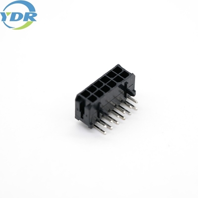 90 Degree Vertical Molex 12 Pin Connector LCP Tin Plated Material