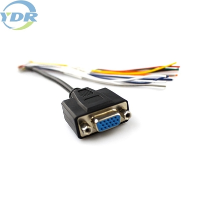 DB15P AMP OEM Automotive Wiring Harness UL 1007 22AWG red green black
