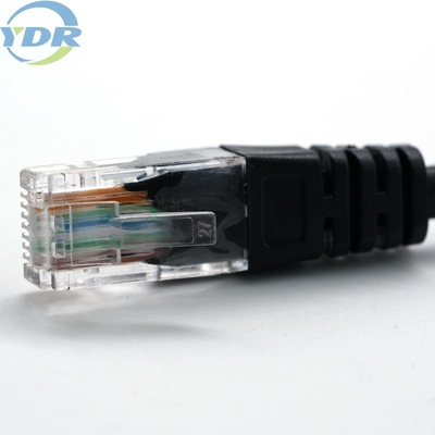 8Pin 24/26AWG Black Rj45 Ethernet Network Cable LAN Cable For Computer
