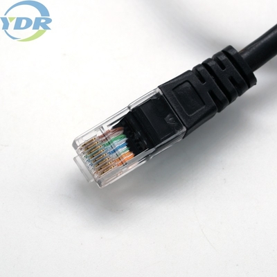 8Pin 24/26AWG Black Rj45 Ethernet Network Cable LAN Cable For Computer
