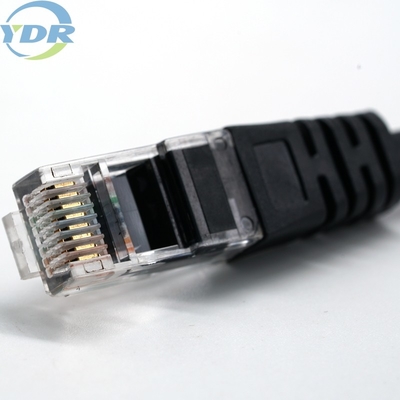 8Pin 24/26AWG Black Rj45 Ethernet Network Cable LAN Cable For Computer