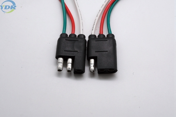 4.5 Bullet Terminal-F/M 64859 3 Way Flat Complete Trailer Connector Light Wire Cable Harness