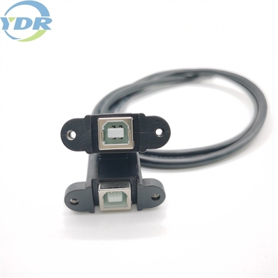 1m 22AWG Panel Mount Cables , Twin Female Usb Panel Cable for Automobile