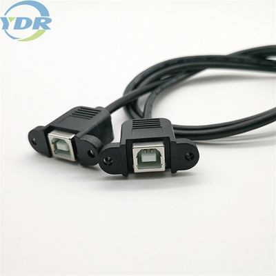 1m 22AWG Panel Mount Cables , Twin Female Usb Panel Cable for Automobile