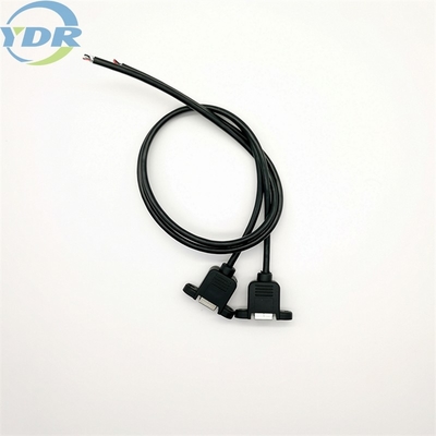1m 22AWG Panel Mount Cables , Twin Female Usb Panel Cable for Automobile