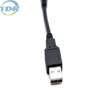 USB A To Micro USB Charging Data Cable 10cm UL2725 24AWG Black Color