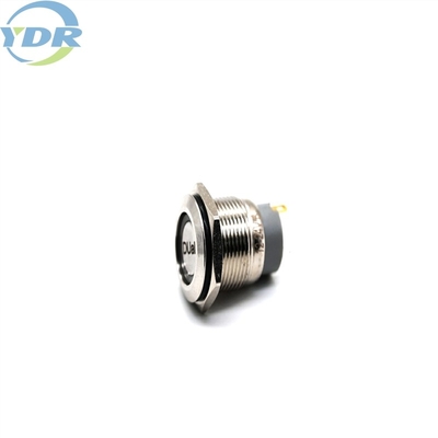Self Locking 16mm Metal Push Button Switch IP67 W / LED Pattern For Bike