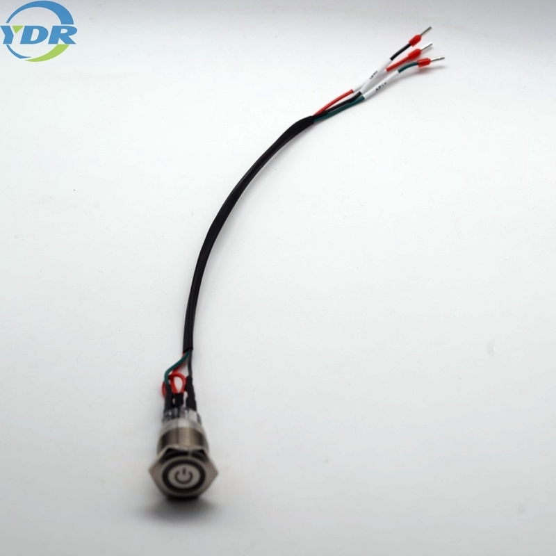 YDR Waterproof Metal button Switch And Outlet Wiring 200mm Length