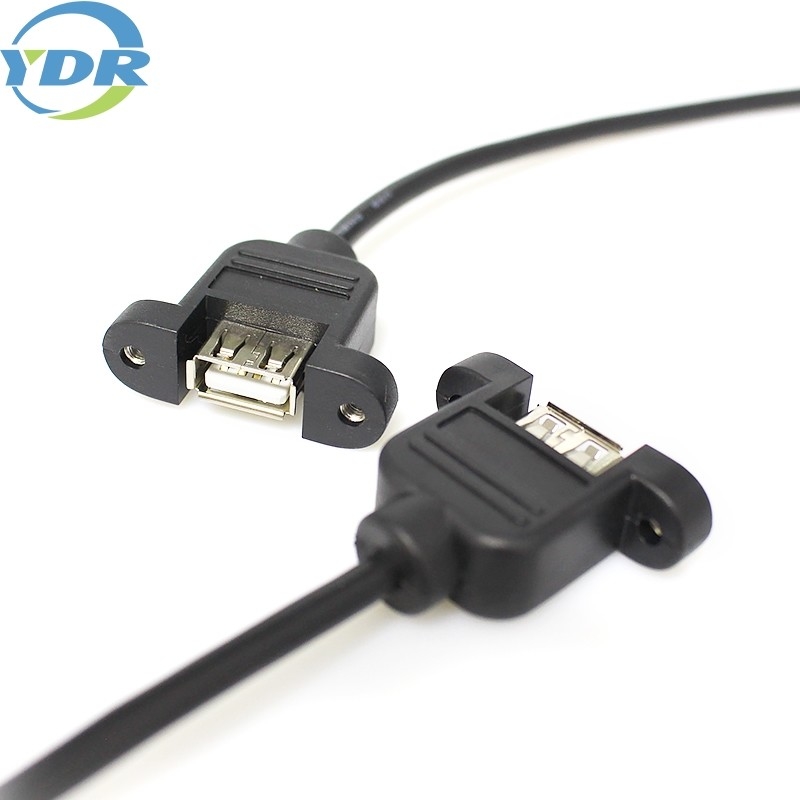 Electrical Usb Panel Mount Cables 22AWG 400mm Female Connector