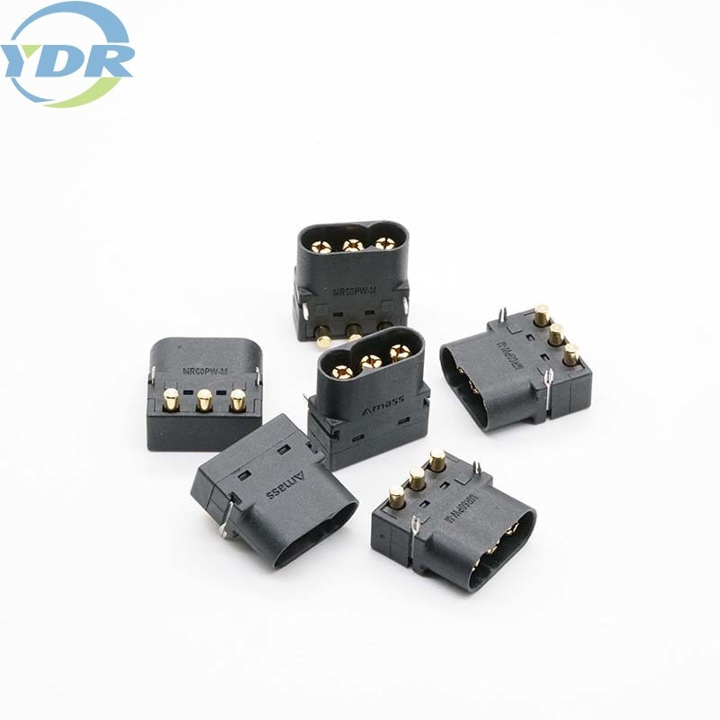 Black Straight MR60 Connector 180 Degree 3 Pin PCB Wire To Board Battery Connector